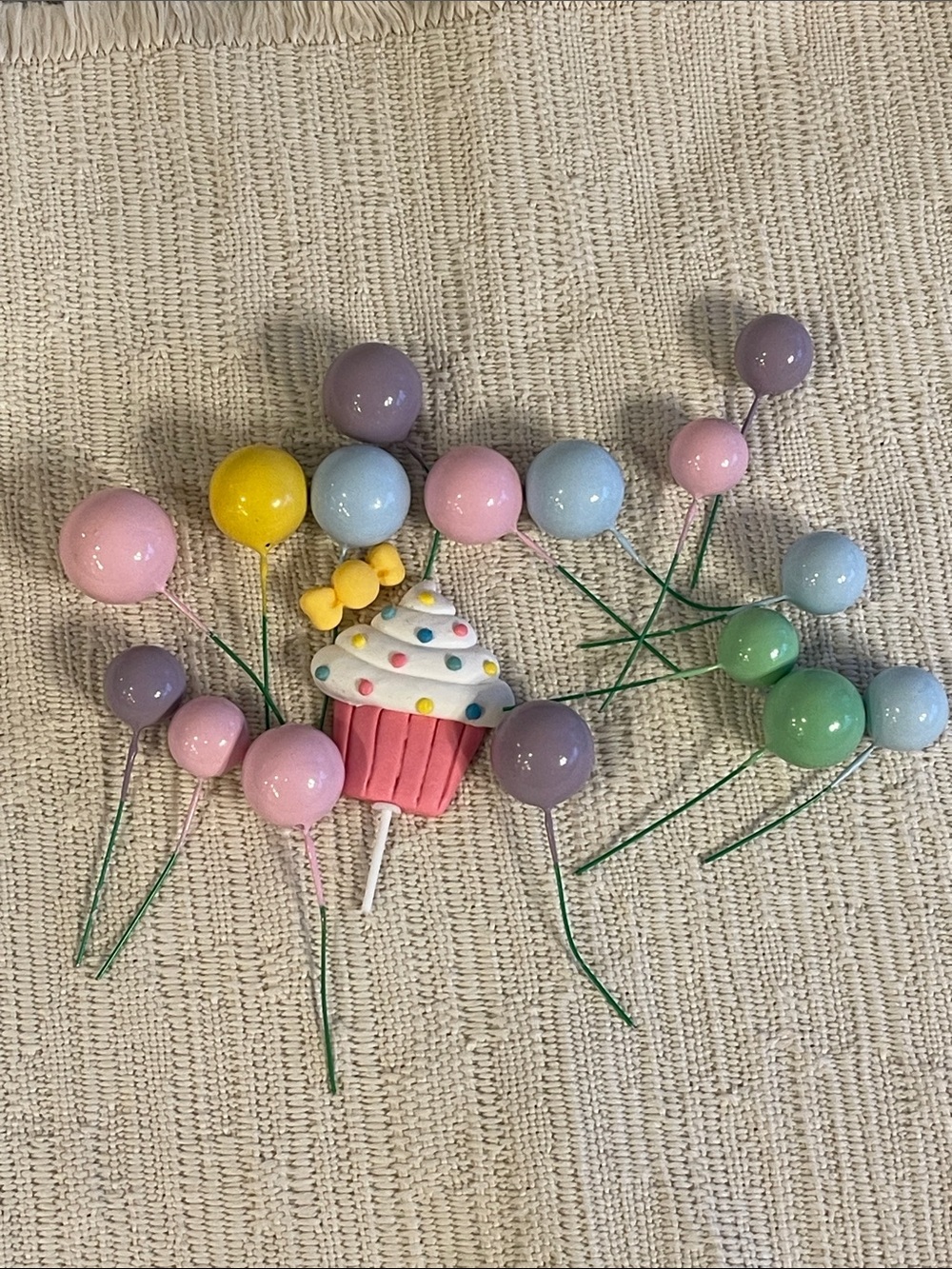 NEW Party Cake Picks Set with Cupcakes and Pastel Balloons/Balls🌺